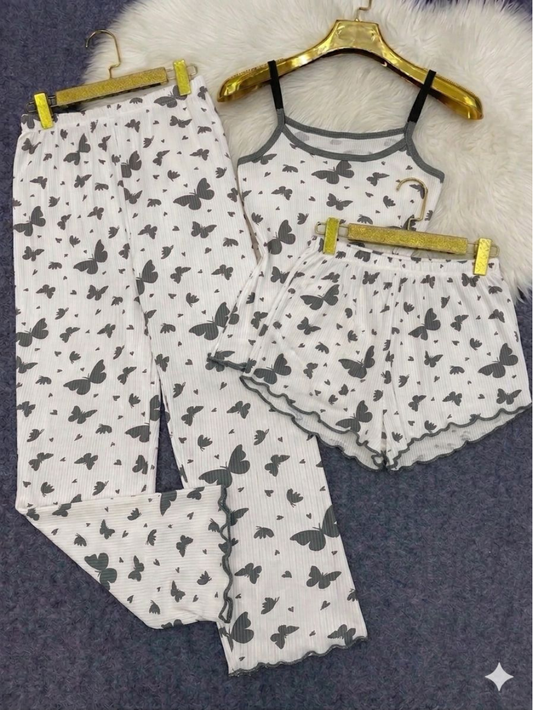 Ensemble 3 Pièces Papillon – Confort & Style Été 🦋