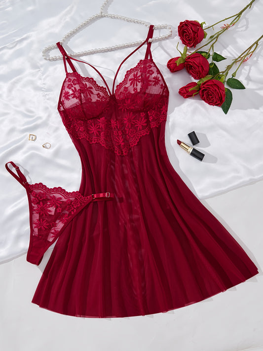 Robe de nuit courte et sexy, élégante et unie
