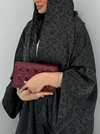 Grandes tailles - Abaya élégante grande taille à imprimé léopard