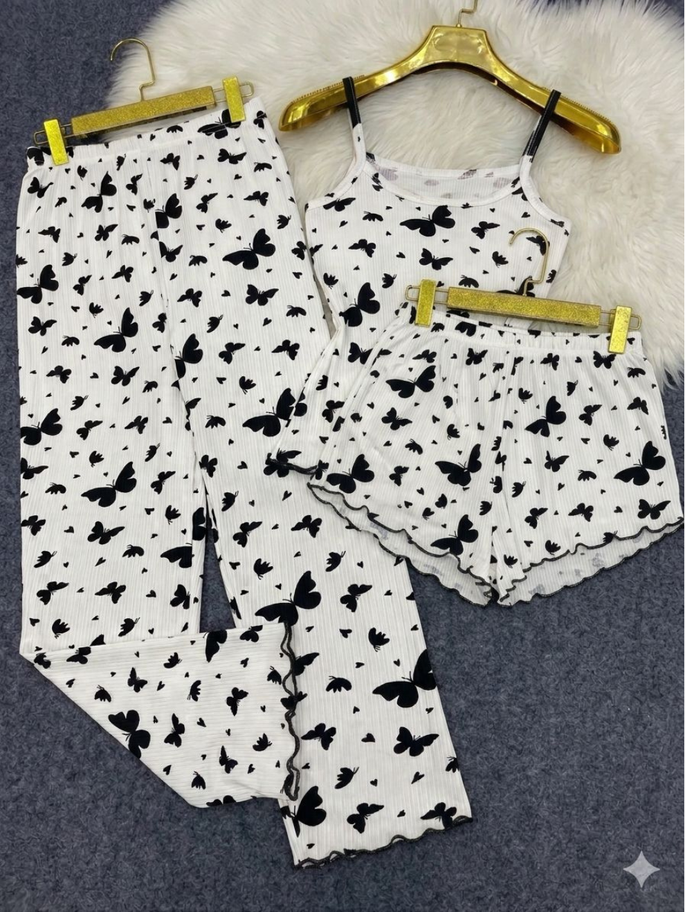 Ensemble 3 Pièces Papillon – Confort & Style Été 🦋