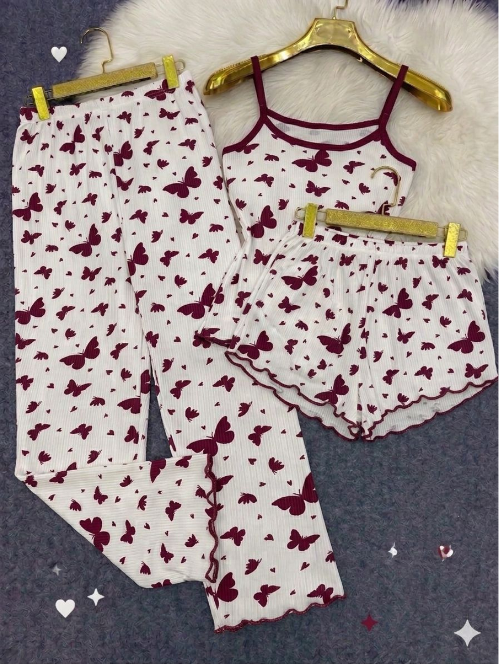 Ensemble 3 Pièces Papillon – Confort & Style Été 🦋