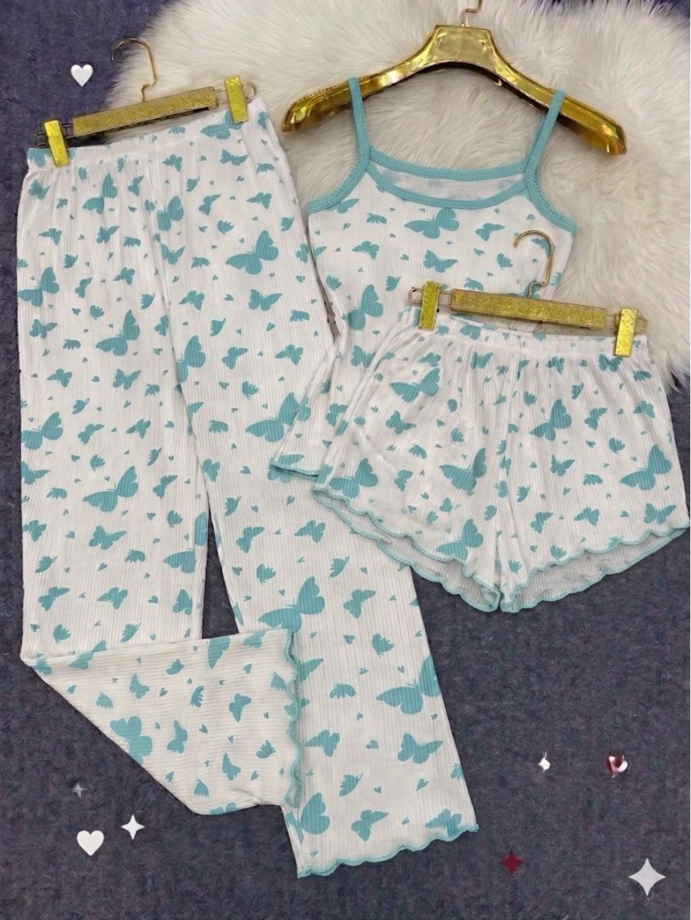Ensemble 3 Pièces Papillon – Confort & Style Été 🦋
